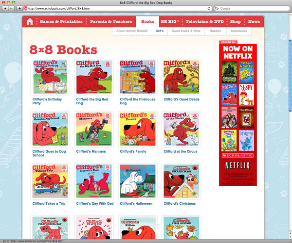 Clifford 8x8 Books Listing Page