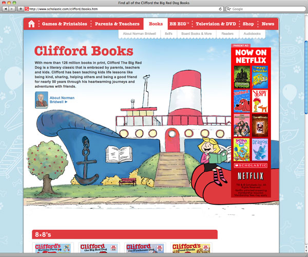 Clifford Books Landing Page