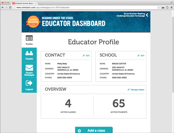 SRC Educator Dashboard Profile